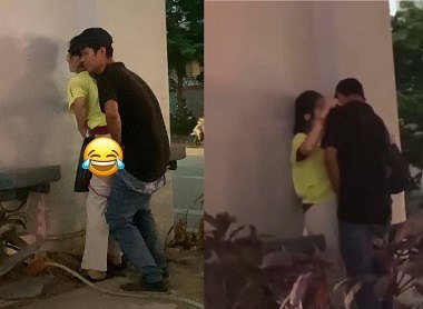 นักเรียนหญิงถูกประกบระหว่างเด็กชายสองคนเพื่อตอบสนอง